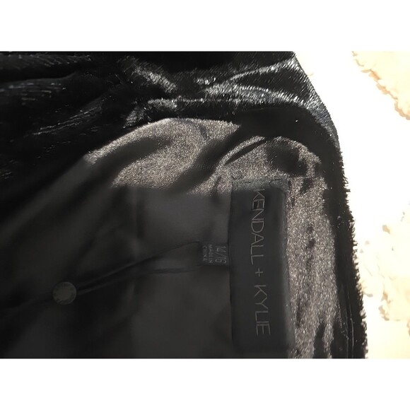 Kendall Kylie Black Sparkle Velvet Ruched Shoulders Party Jacket Size 14 16 NWT - Picture 16 of 16